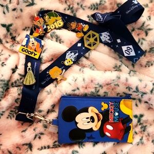 8 Disney Trading Pins on 60th Anv. Lanyard